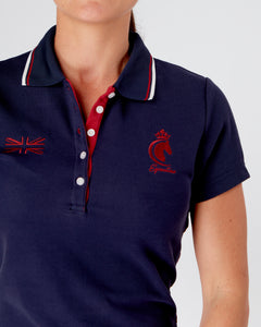 TEAM Women's Polo Shirt Short Sleeve- NAVY