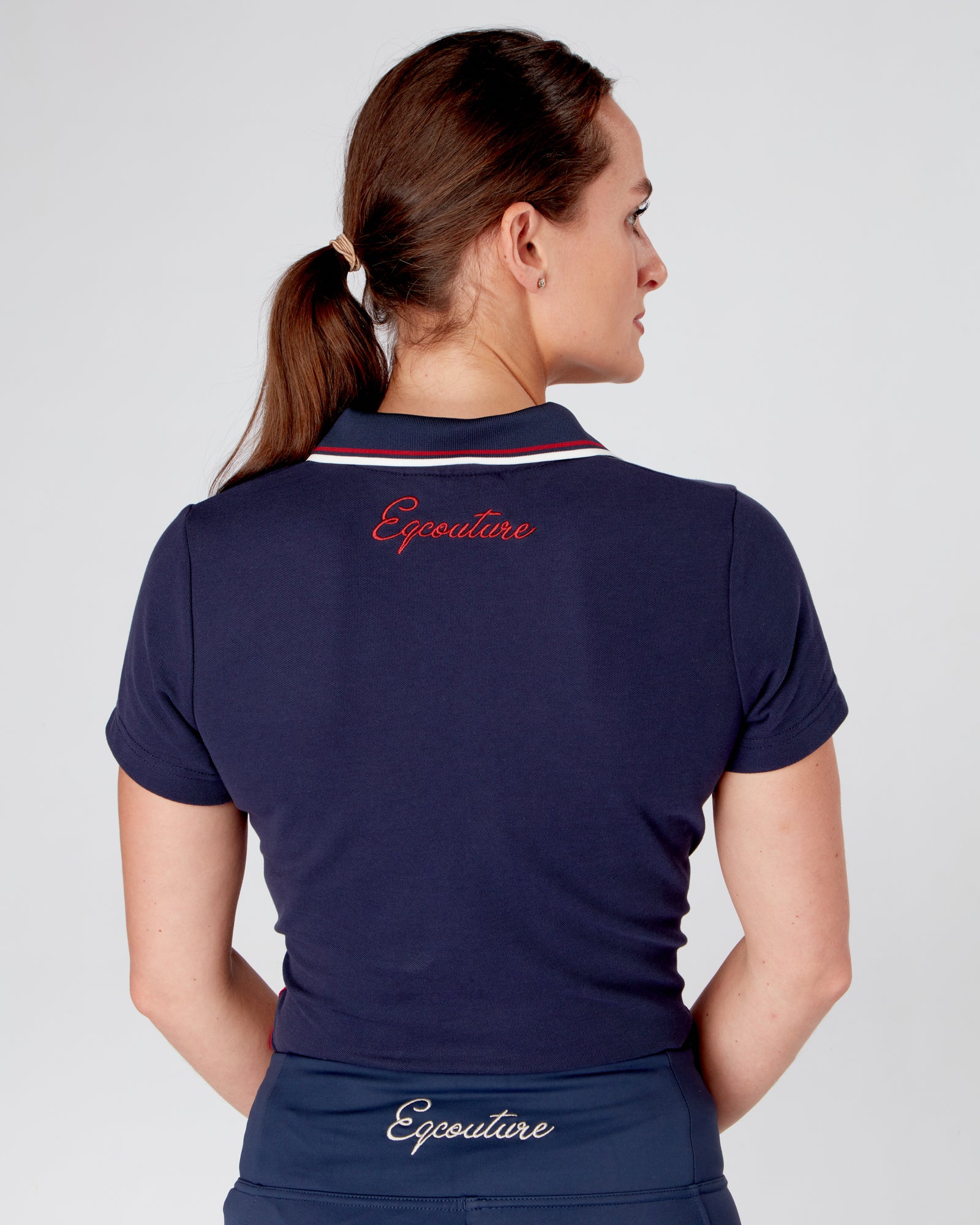 TEAM Women's Polo Shirt Short Sleeve- NAVY