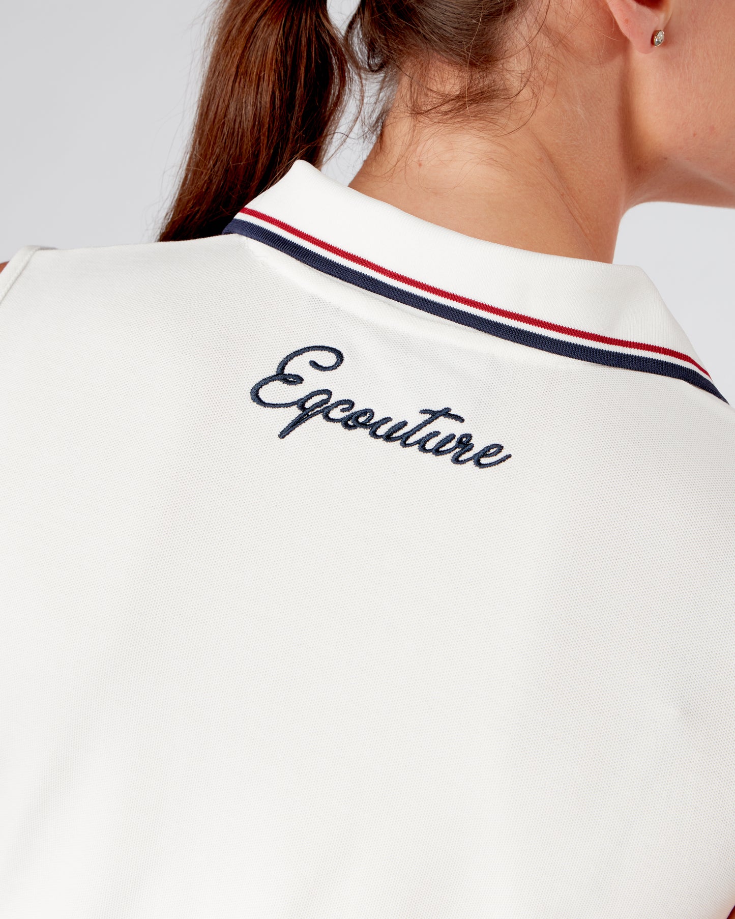 TEAM Women's Equestrian Polo Shirt Sleeveless - WHITE