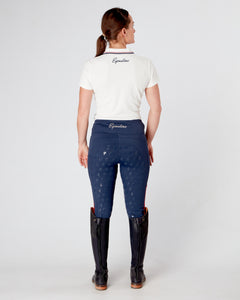 TEAM Women's Equestrian Polo Shirt Short Sleeve- WHITE