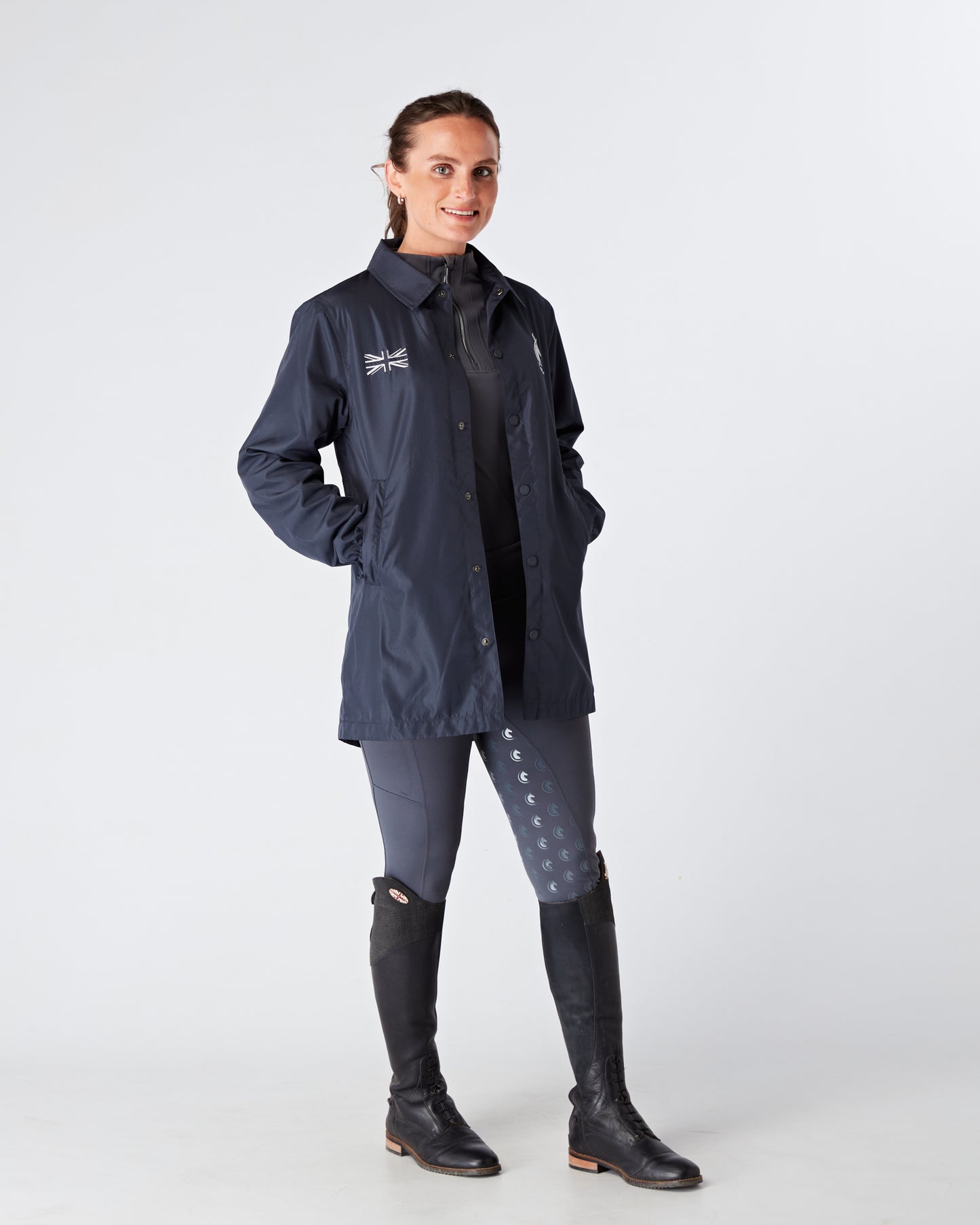 Womens equestrian luxury lightweight, waterproof, smart jacket- NAVY