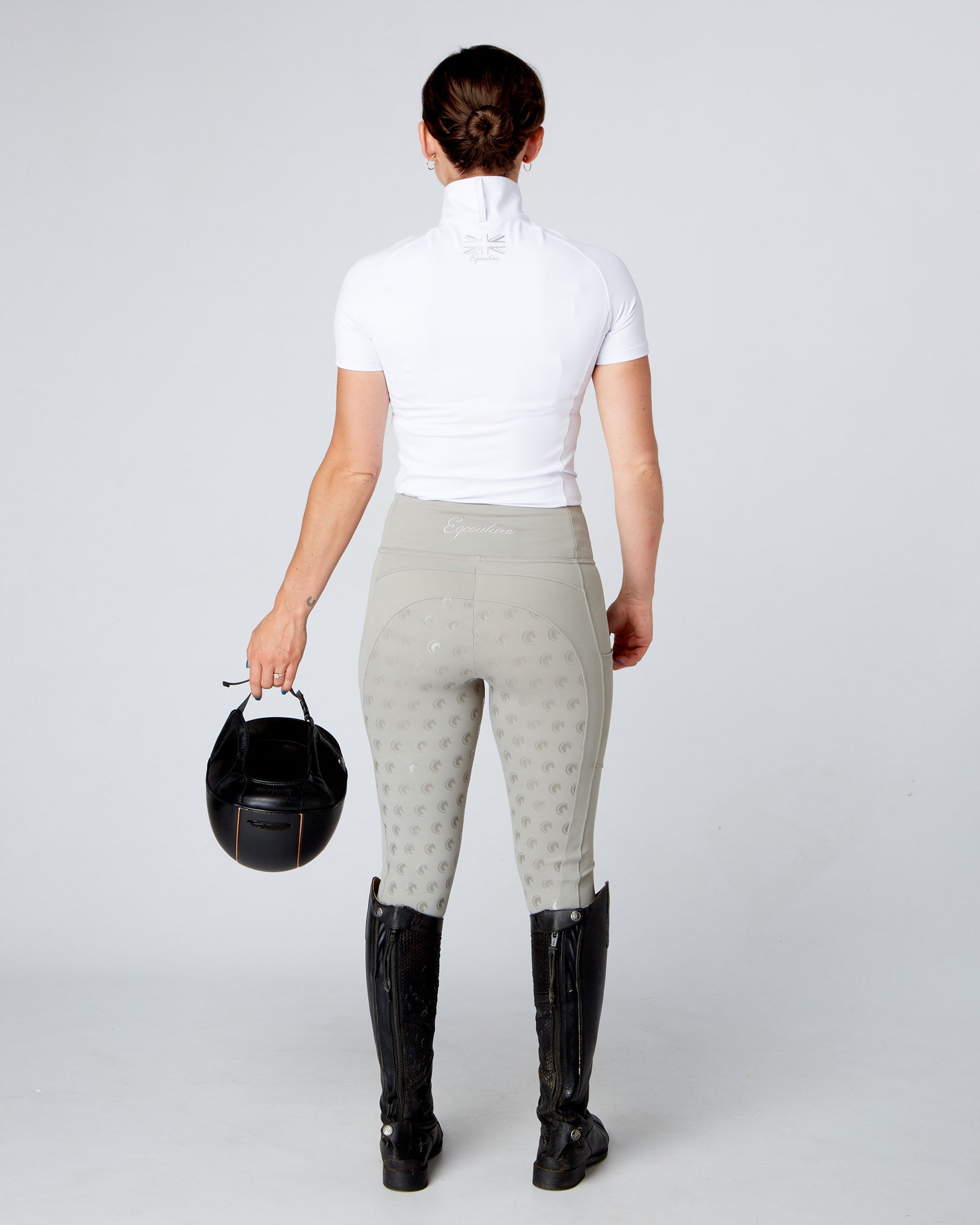 equestrian competition show shirt base layer white short sleeve