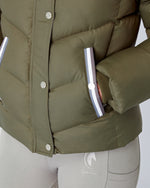 Load image into Gallery viewer, Exclusive Short Olive Green Puffer Coat  / Jacket - Detachable Hood I
