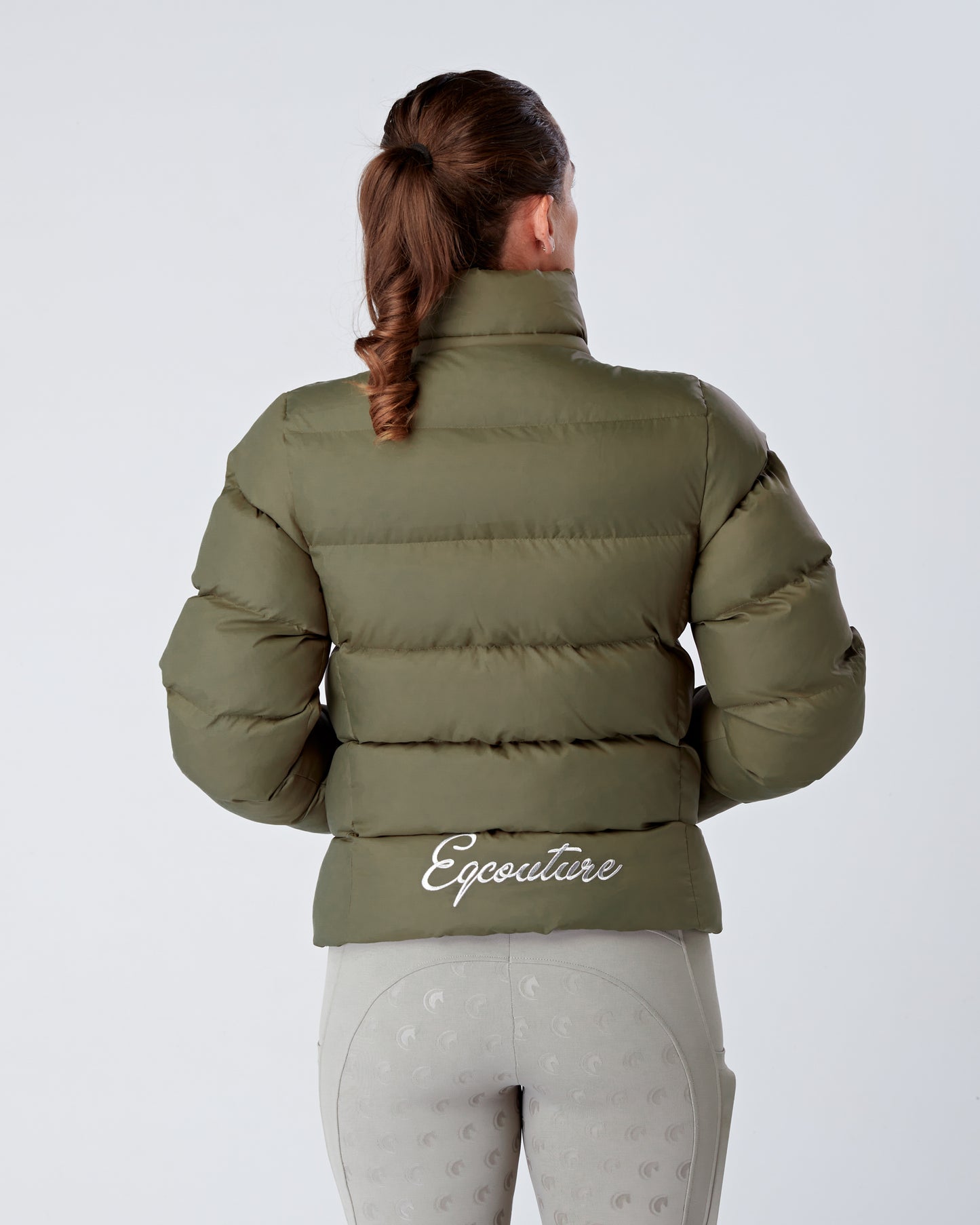 Exclusive Short Olive Green Puffer Coat / Jacket - Detachable Hood I