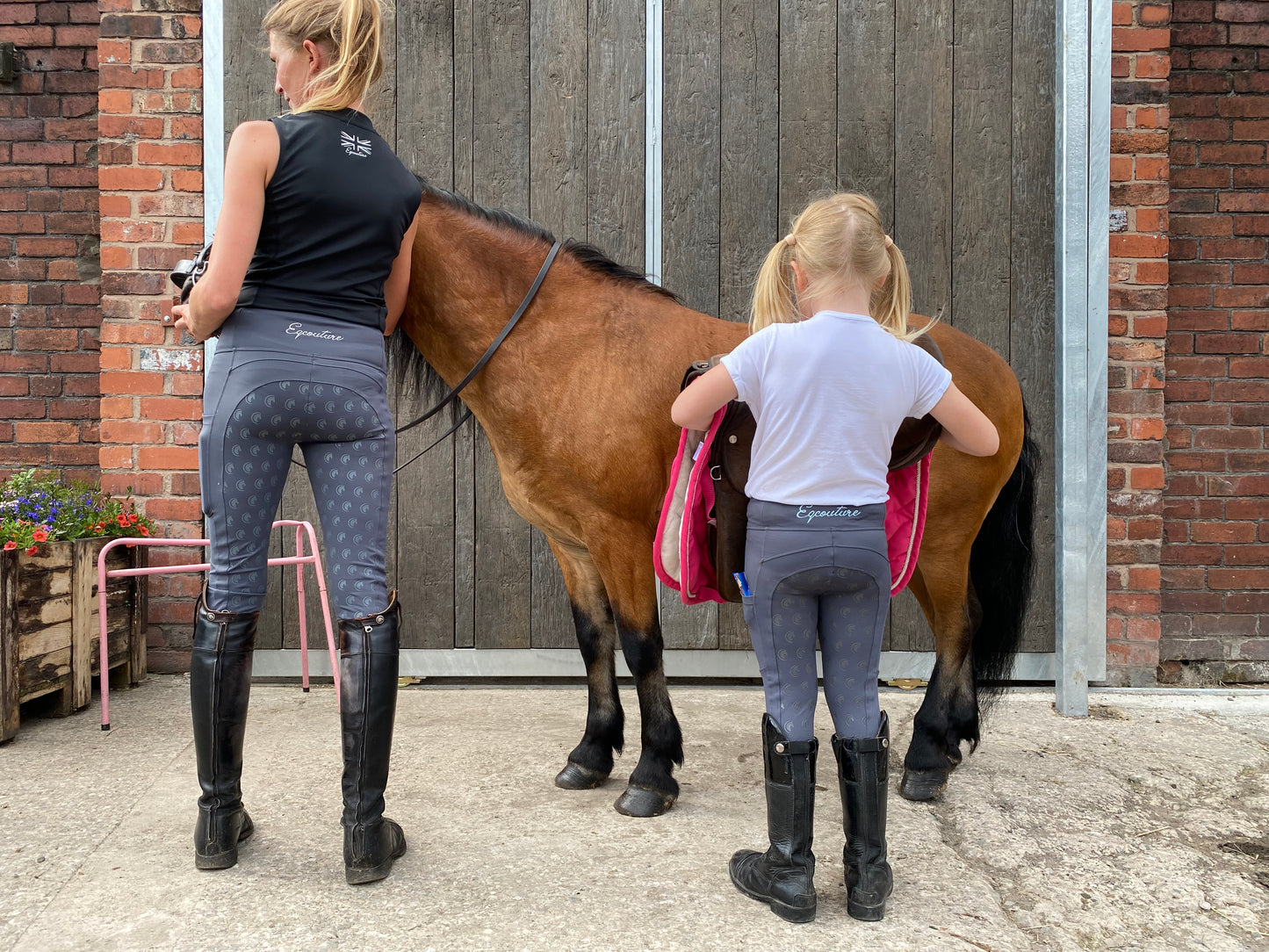 Kids / Children’s Grey Riding Leggings with Pockets - URBAN SLATE
