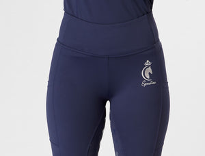 WINTER Thermal Navy Horse Riding Tights / Leggings with phone pockets