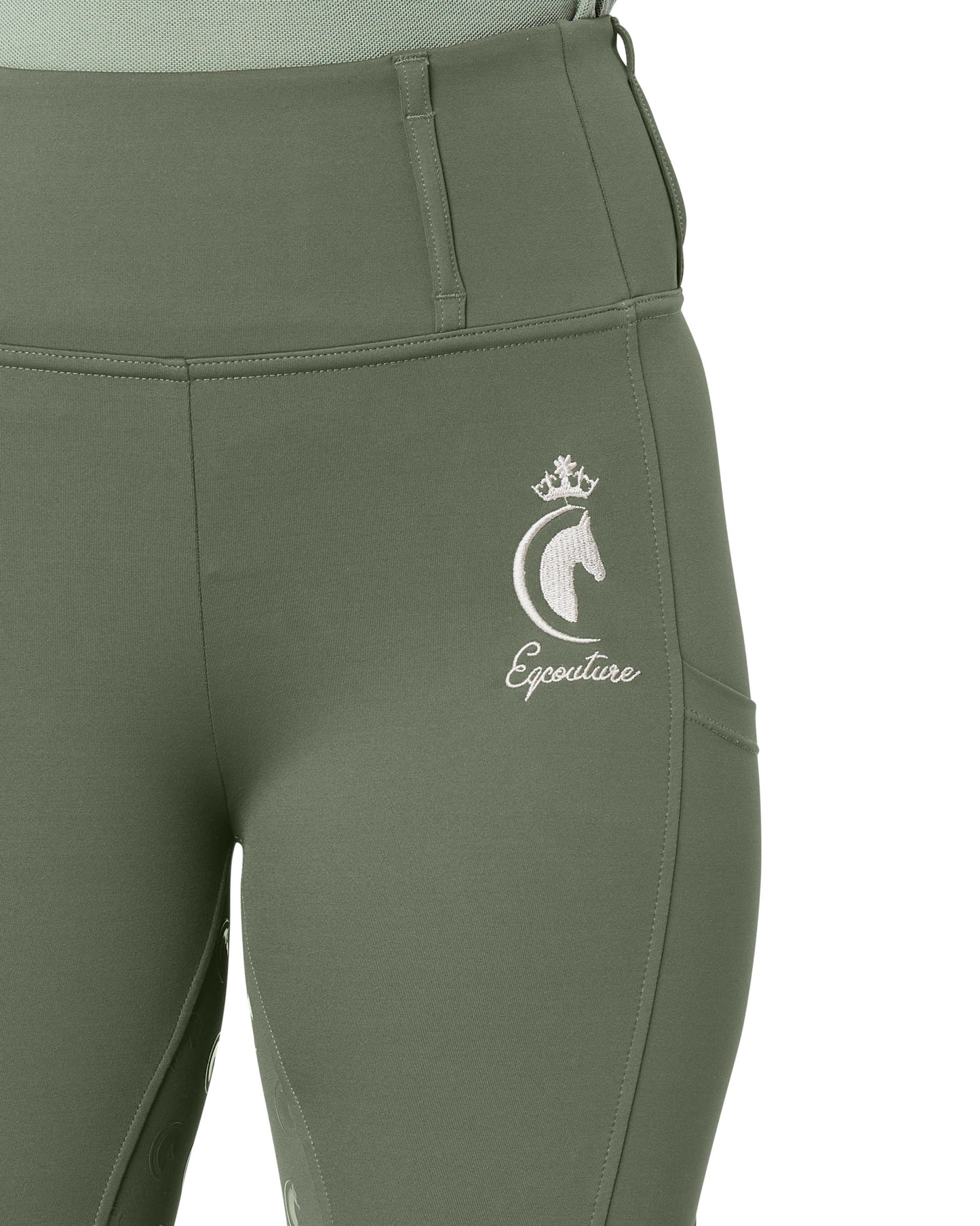 NEW ORIGINALS Olive Green Riding Leggings/Tights  - Full Grip