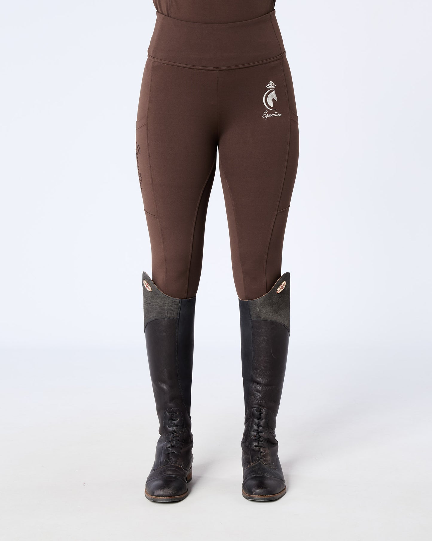 ORIGINALS Brown Riding Leggings / Tights with Phone Pockets - NO GRIP