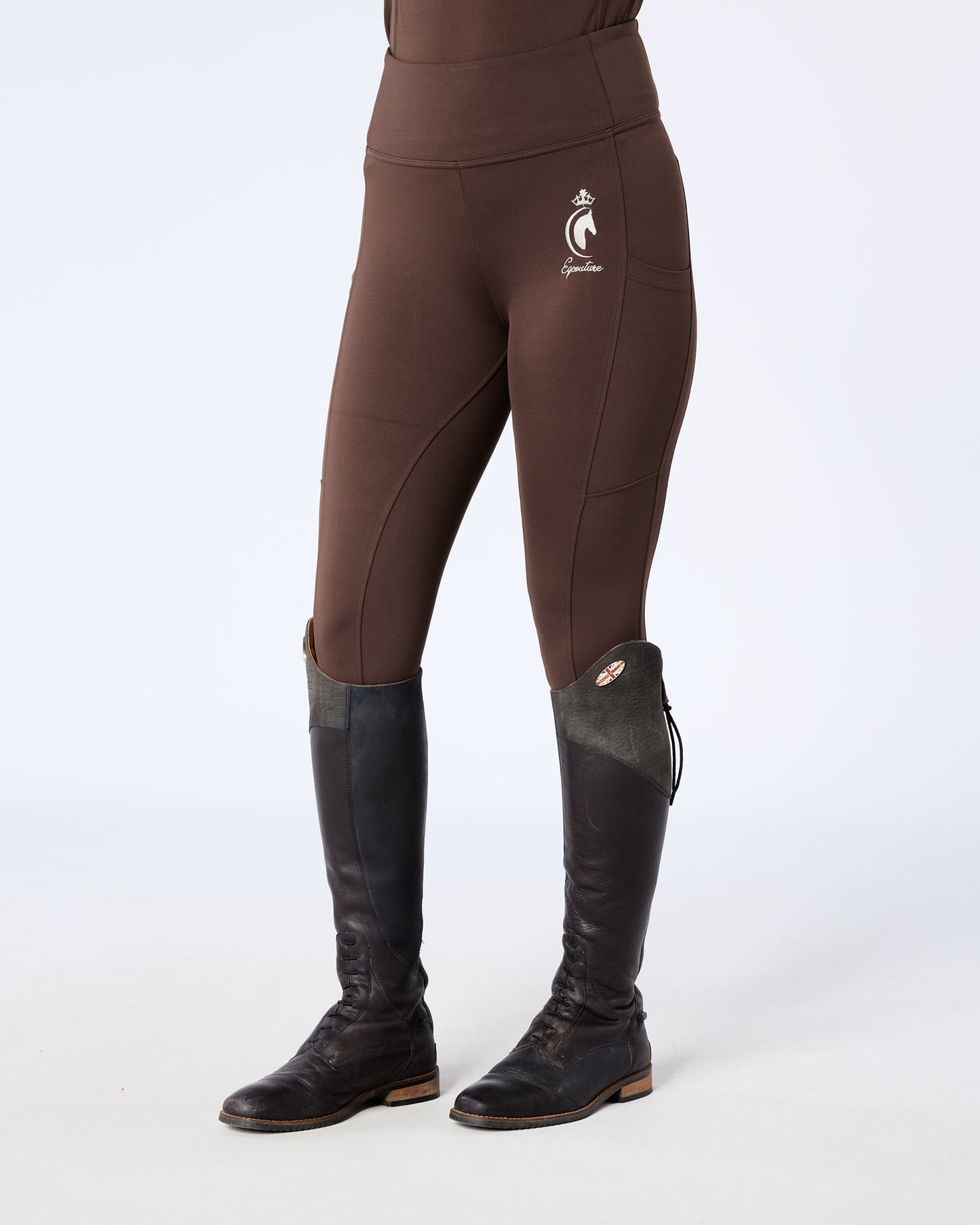 ORIGINALS Brown Riding Leggings / Tights with Phone Pockets - NO GRIP