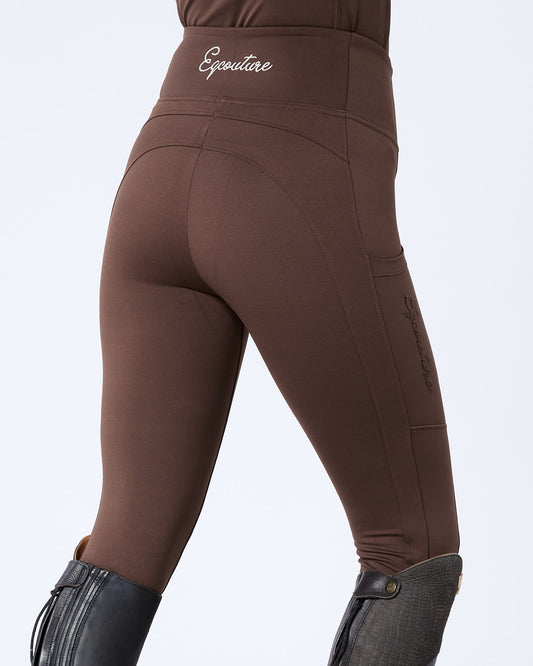 ORIGINALS Brown Riding Leggings / Tights with Phone Pockets - NO GRIP