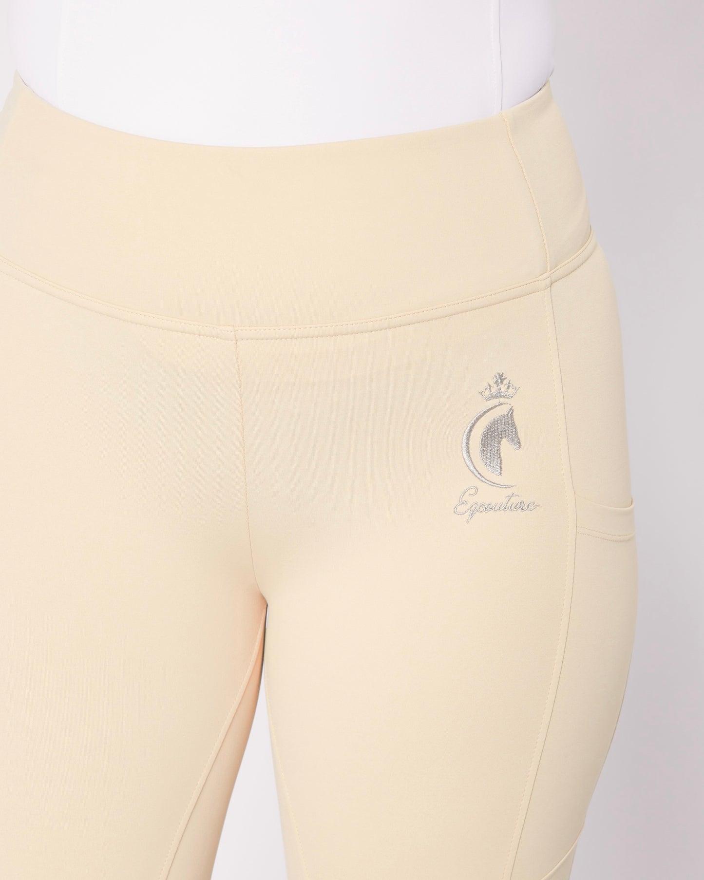 ORIGINALS Cream Horse Riding Competition Tights / Leggings- CORNISH CREAM No Grip
