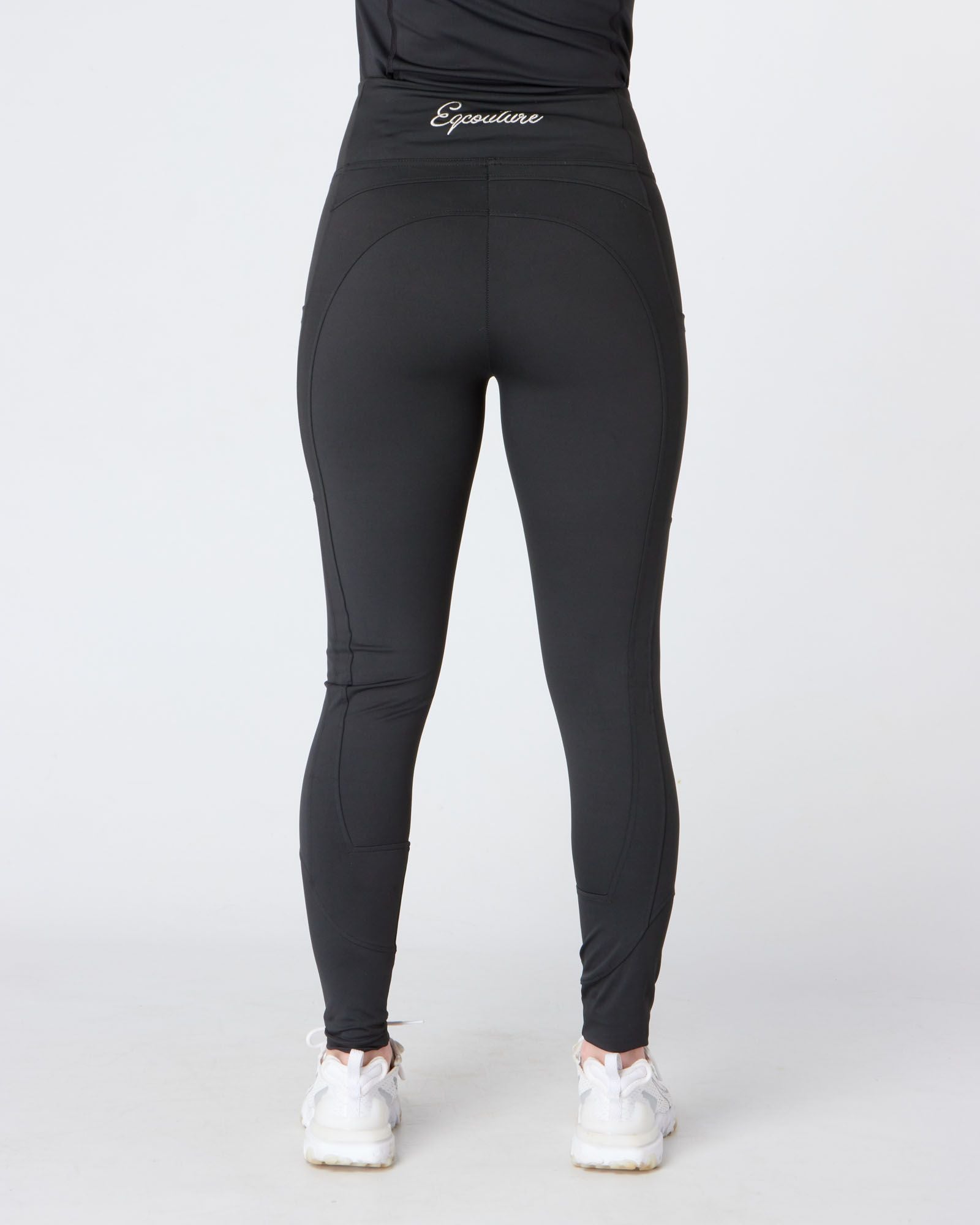 gym sports riding leggings black with phone pockets