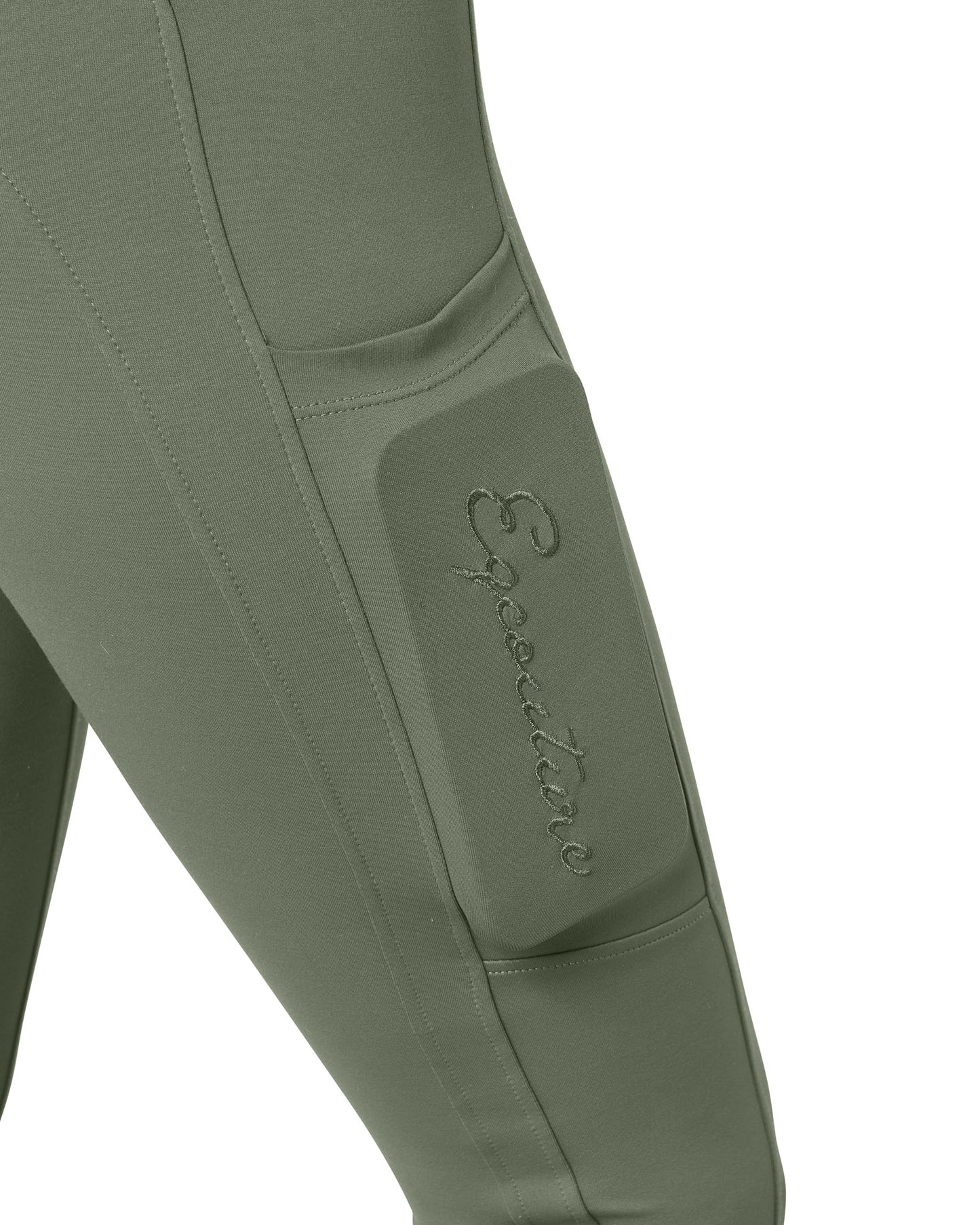 ORIGINALS Olive Green Riding Leggings / Tights with Phone Pockets - NO GRIP