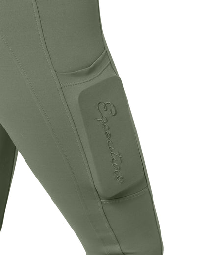 ORIGINALS Olive Green Riding Leggings / Tights with Phone Pockets - NO GRIP