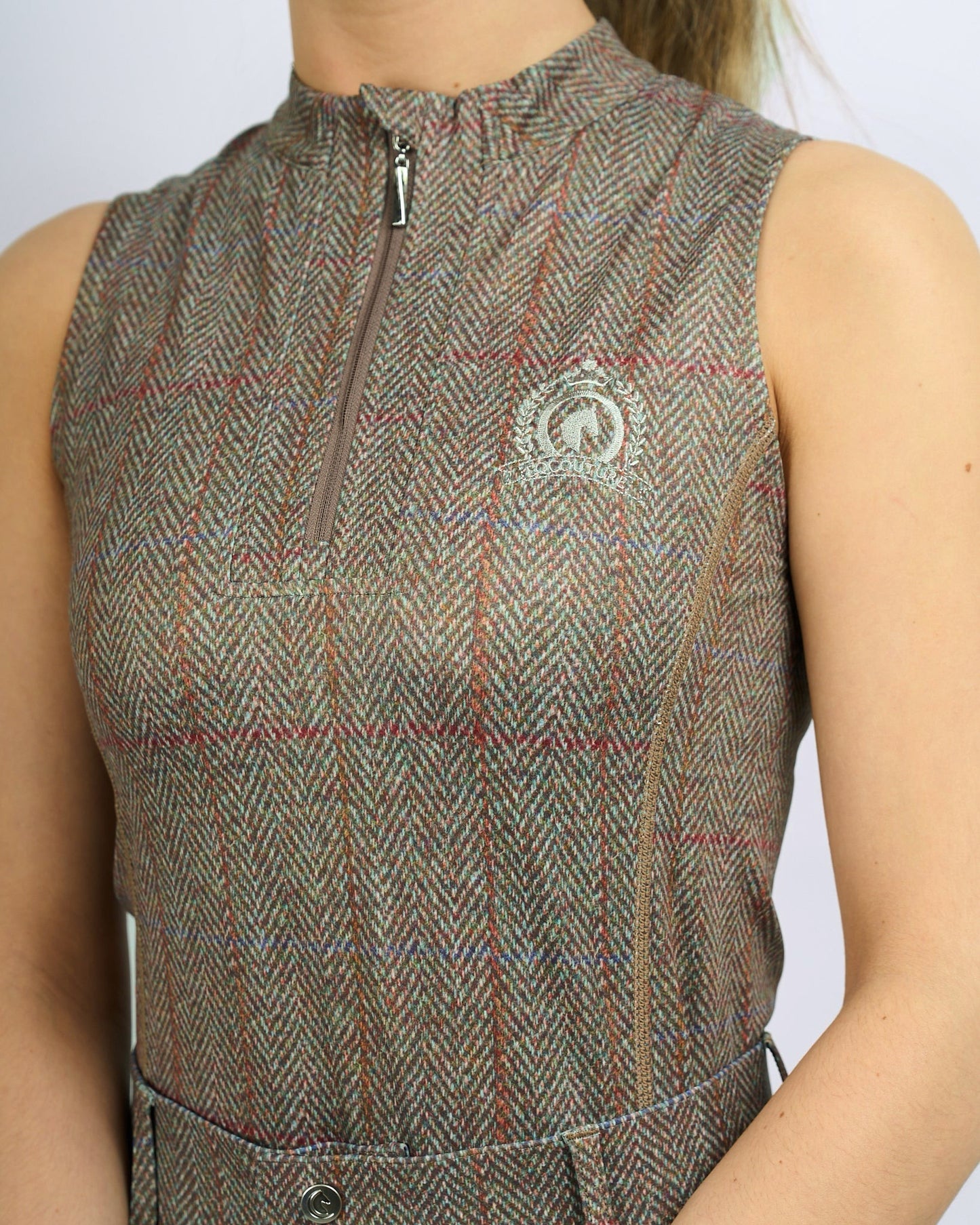 Sleeveless Equestrian Tweed Effect Base Layer