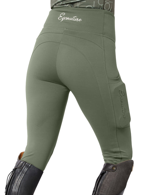 ORIGINALS Olive Green Riding Leggings / Tights with Phone Pockets - NO GRIP