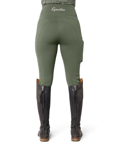 ORIGINALS Olive Green Riding Leggings / Tights with Phone Pockets - NO GRIP