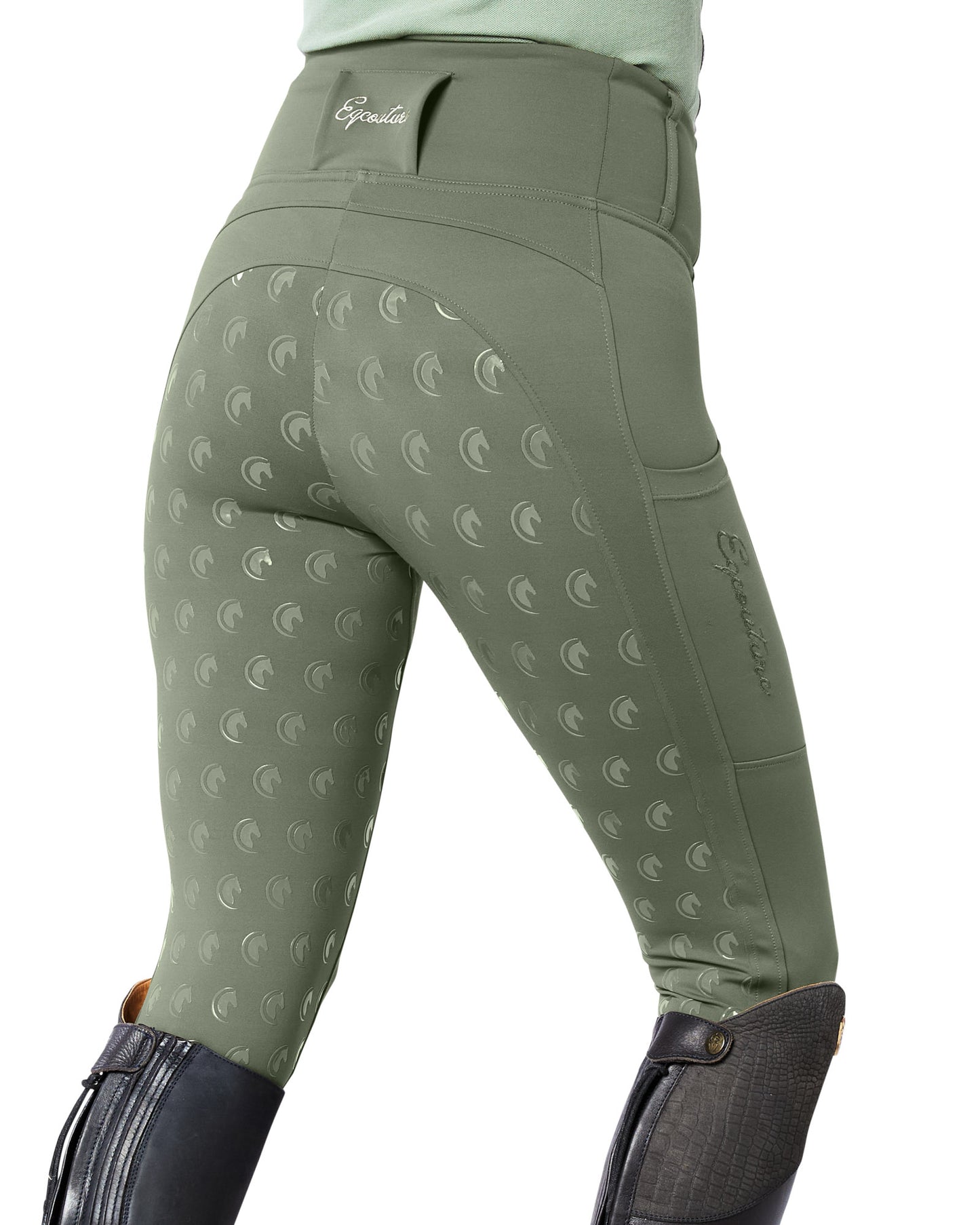 NEW ORIGINALS Olive Green Riding Leggings/Tights  - Full Grip