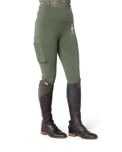 ORIGINALS Olive Green Riding Leggings / Tights with Phone Pockets - NO GRIP