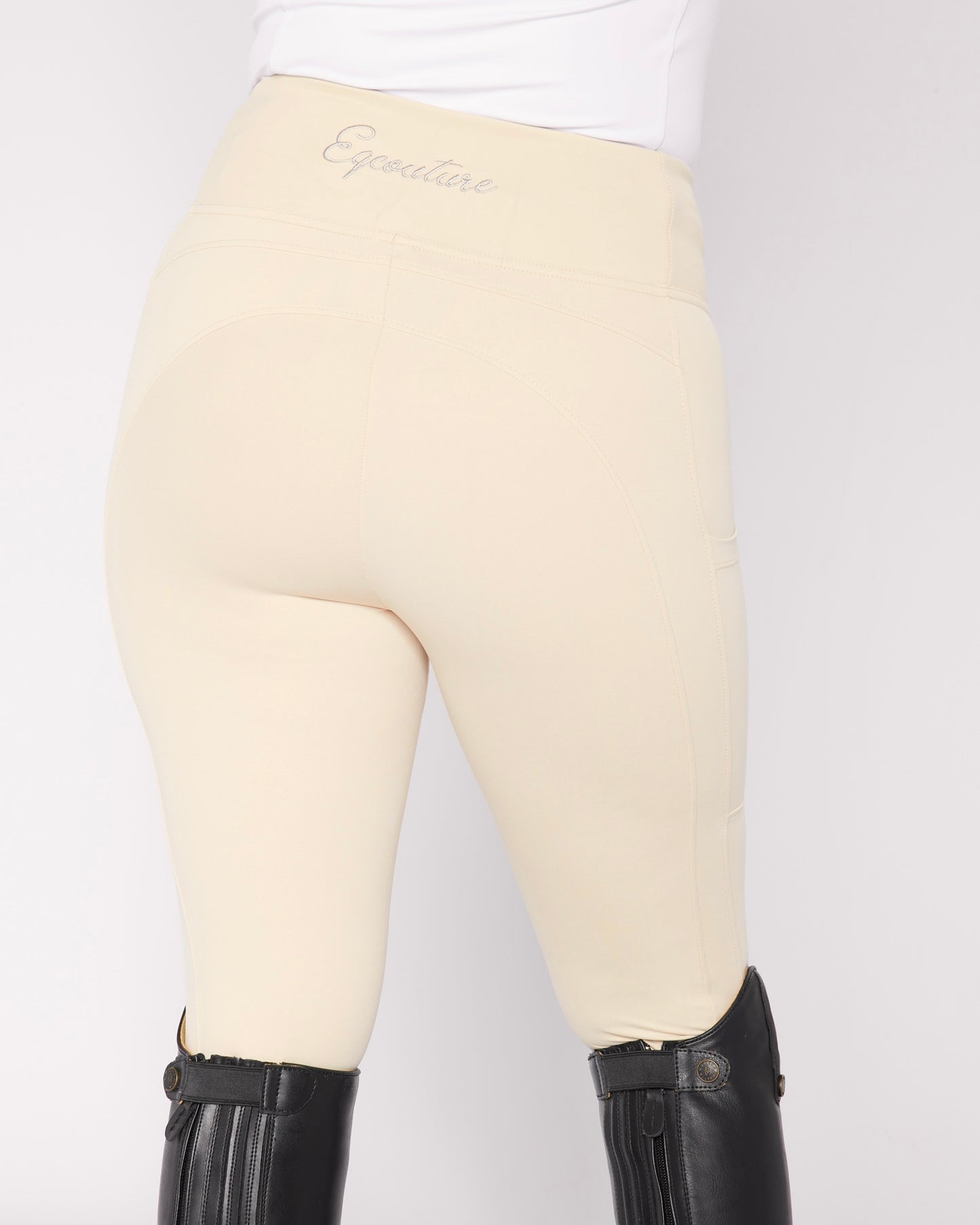 ORIGINALS Cream Horse Riding Competition Tights / Leggings- CORNISH CREAM No Grip