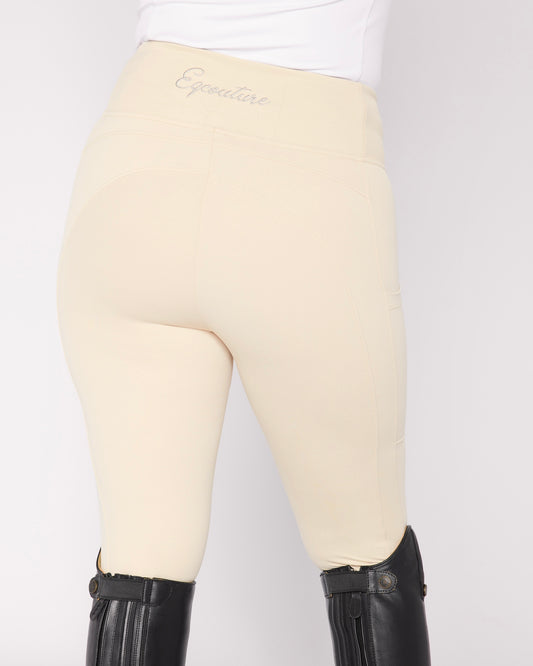 ORIGINALS Cream Horse Riding Competition Tights / Leggings- CORNISH CREAM No Grip