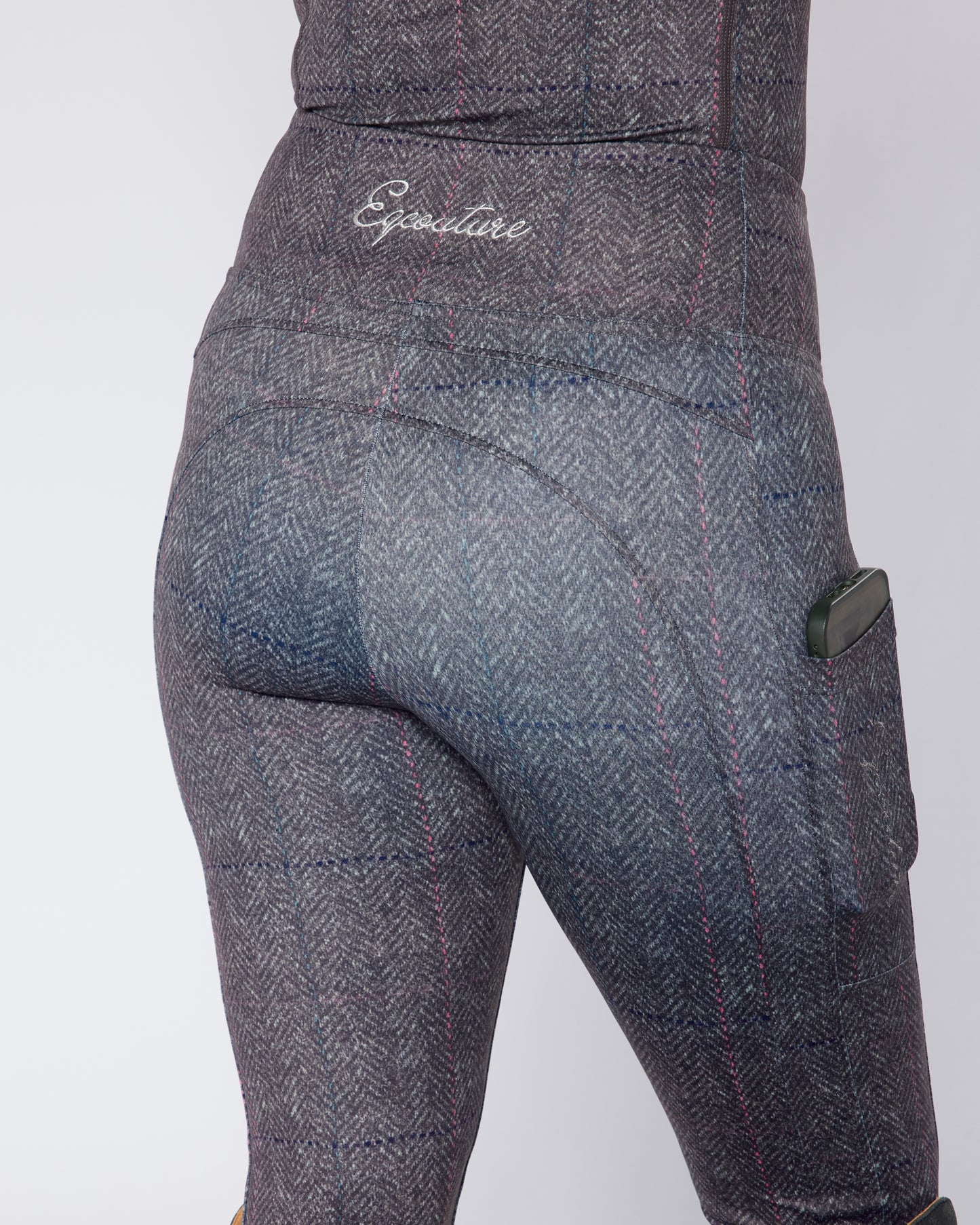 ORIGINALS Grey Herringbone Tweed Riding Leggings - No Grip