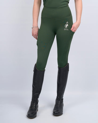 ORIGINALS Forest Green Riding Leggings / Tights with Phone Pockets - NO GRIP / SILICONE