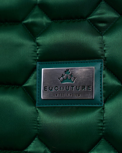 Eqcouture 'Symmetry' Luxury Satin Dressage Saddle Pad - FOREST GREEN
