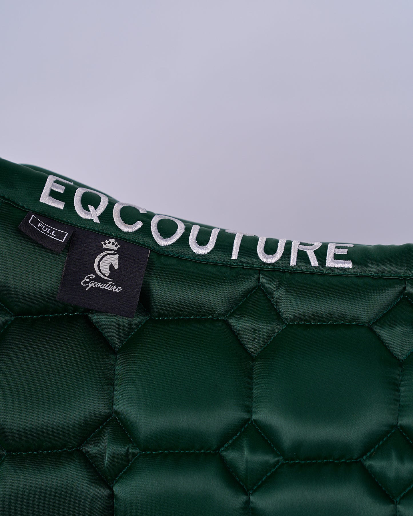 Eqcouture 'Symmetry' Luxury Satin Dressage Saddle Pad - FOREST GREEN