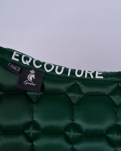 Eqcouture 'Symmetry' Luxury Satin Dressage Saddle Pad - FOREST GREEN