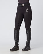 Load image into Gallery viewer, Black Riding Leggings / Tights with Phone Pockets - ALL BLACK

