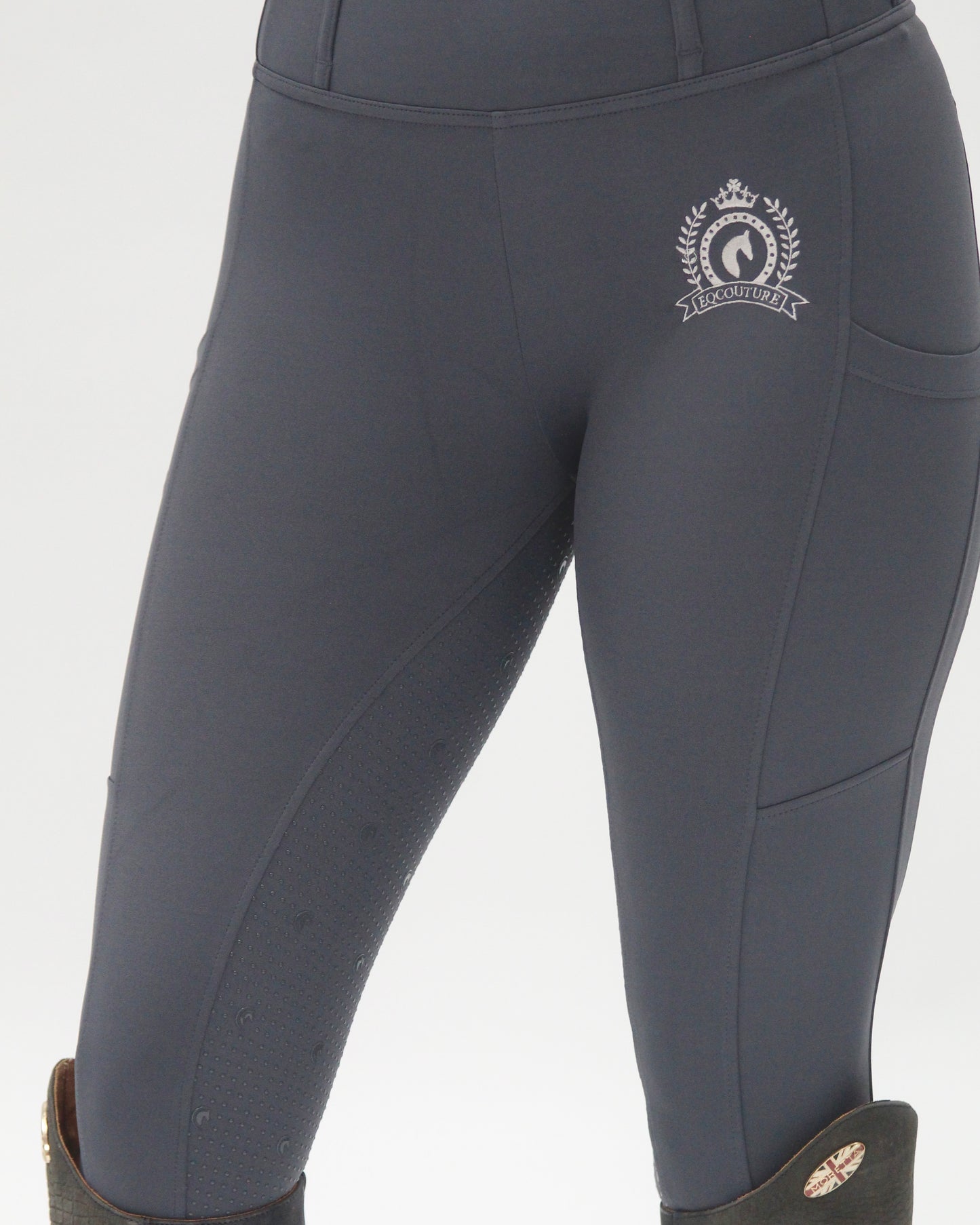 NEW Originals 2.0 Grey Riding Leggings / Tights with Phone Pockets - Urban Slate
