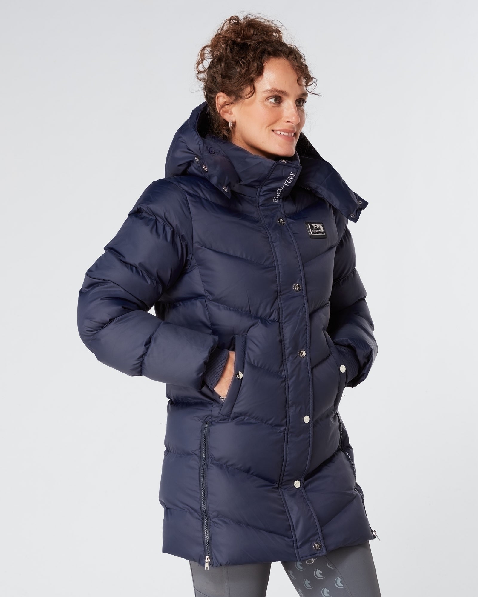 Exclusive Long Navy Puffer Coat / Jacket 3.0 - Detachable Fur & Hood