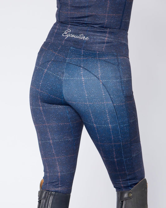 ORIGINALS Navy Tweed Effect Riding Leggings - No Grip