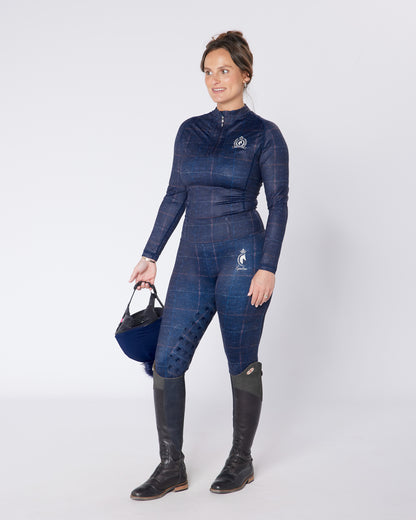 ORIGINALS Navy Tweed Effect Riding Leggings - Full Grip