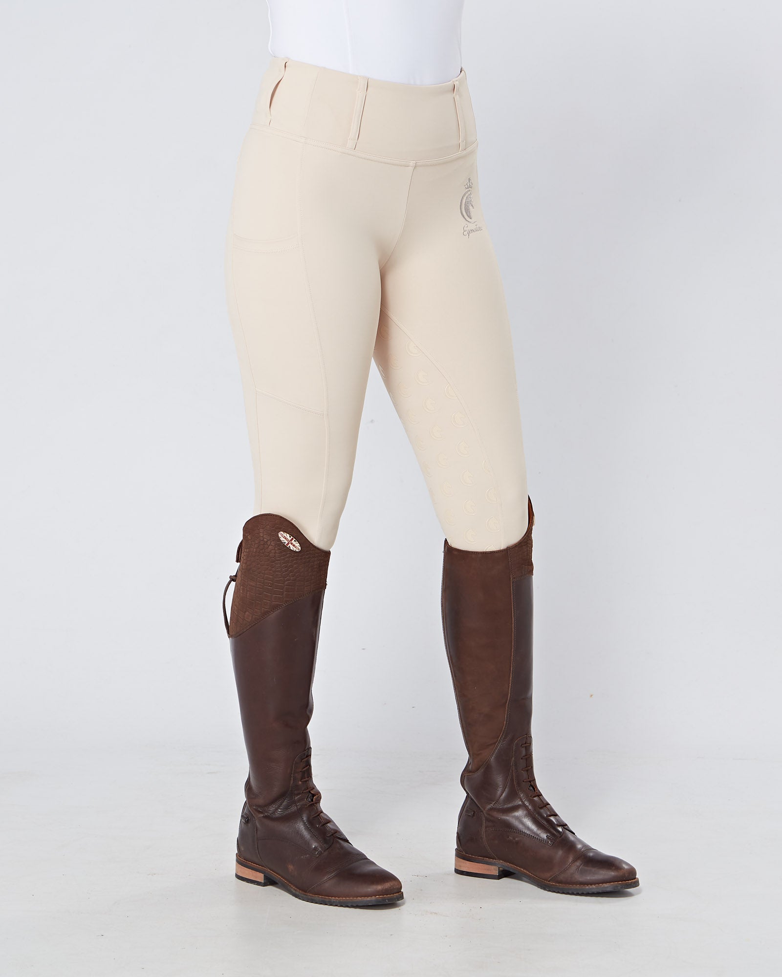 Cream Horse Riding Competition Tights / Leggings with pockets  - CORNISH CREAM