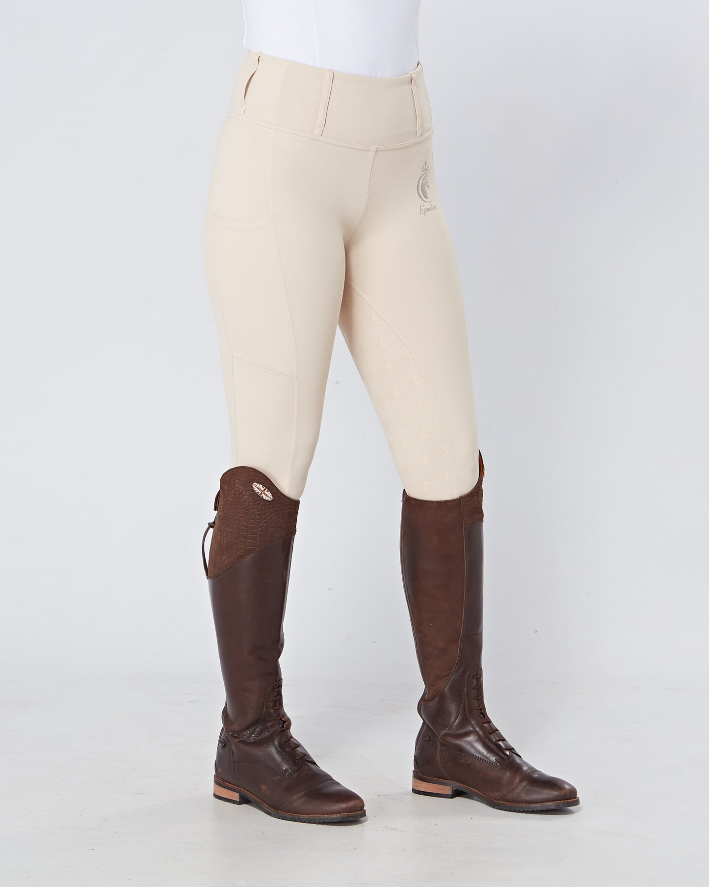 ORIGINALS Cream Horse Riding Competition Tights / Leggings- CORNISH CREAM No Grip