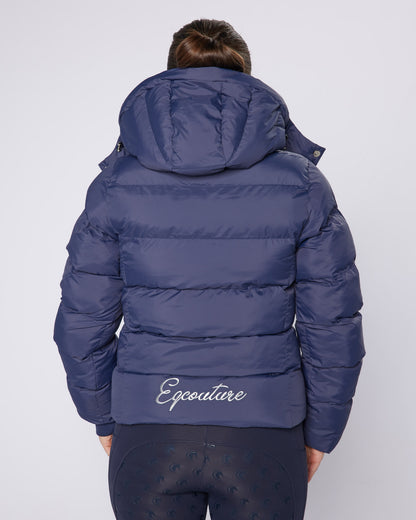 Exclusive Short Navy Puffer Coat  / Jacket - Detachable Hood