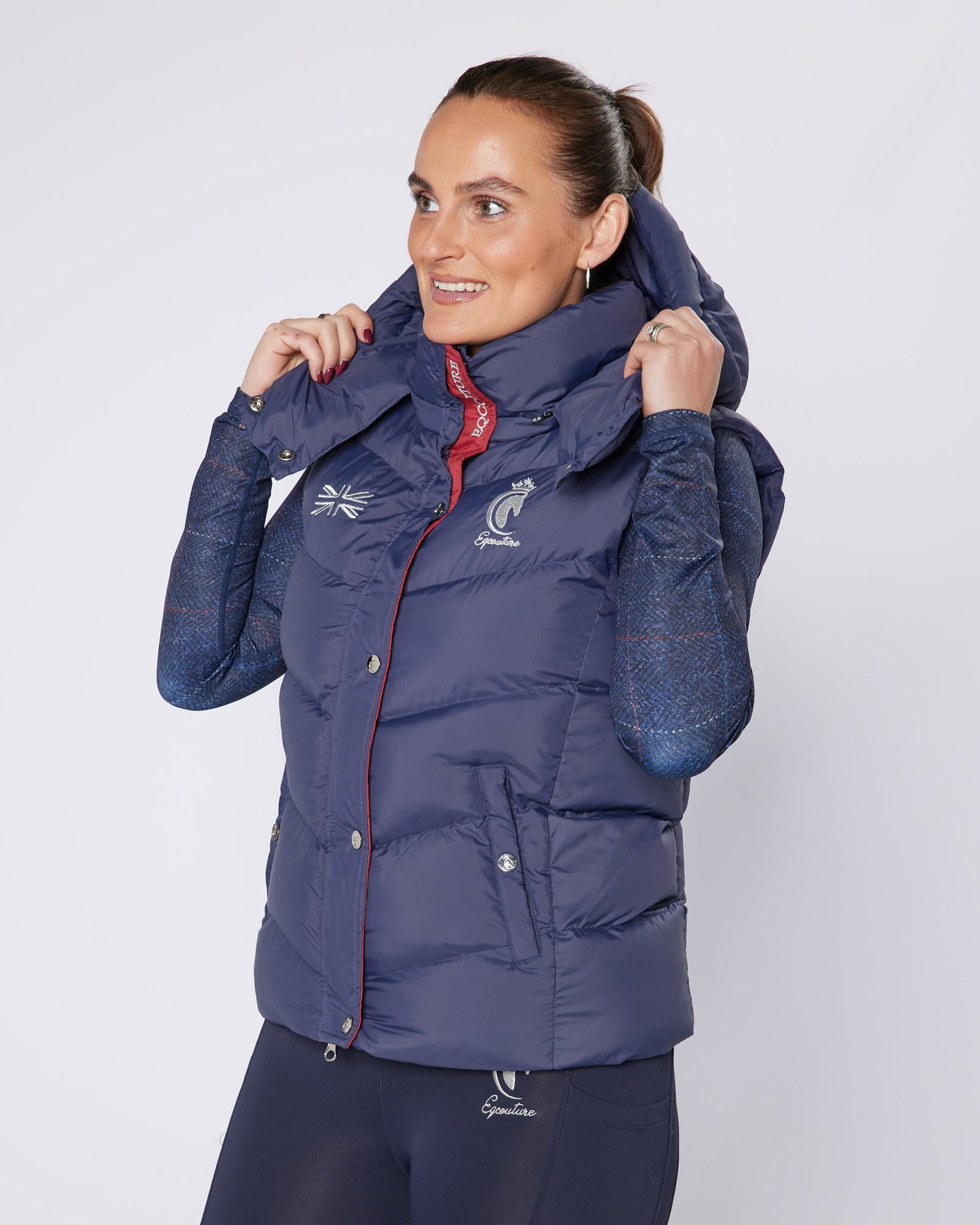 Exclusive Navy Team Puffer Gilet - Detachable Hood