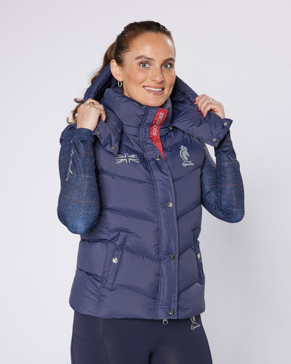 Exclusive Navy Team Puffer Gilet - Detachable Hood