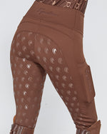 Load image into Gallery viewer, Brown Riding Leggings / Tights with Phone Pockets - CHOCOLATE
