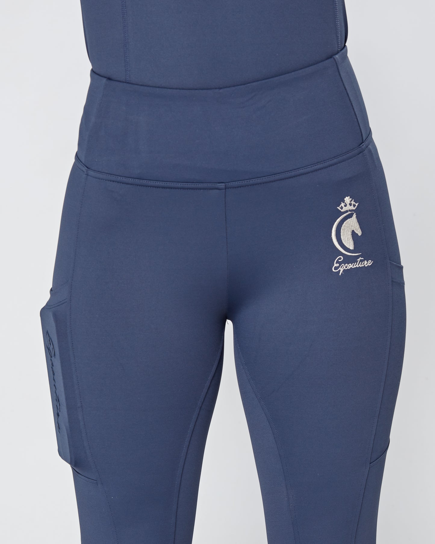 ORIGINALS Navy Riding Leggings / Tights with Phone Pockets - NO GRIP/ SILICONE