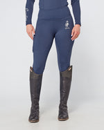 Load image into Gallery viewer, Navy Riding Leggings / Tights with Phone Pockets - NO GRIP/ SILICONE
