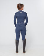 Load image into Gallery viewer, Navy Riding Leggings / Tights with Phone Pockets - NO GRIP/ SILICONE

