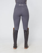Load image into Gallery viewer, WINTER Slate Grey Riding Leggings / Tights with Phone Pockets - NO GRIP/ SILICONE

