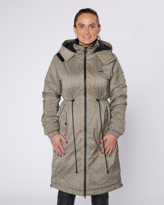 DryStyle Waterproof Fleece Lined Coat - Tweed Effect