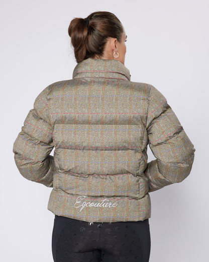 Exclusive Short Tweed Puffer Coat  / Jacket - Detachable Hood