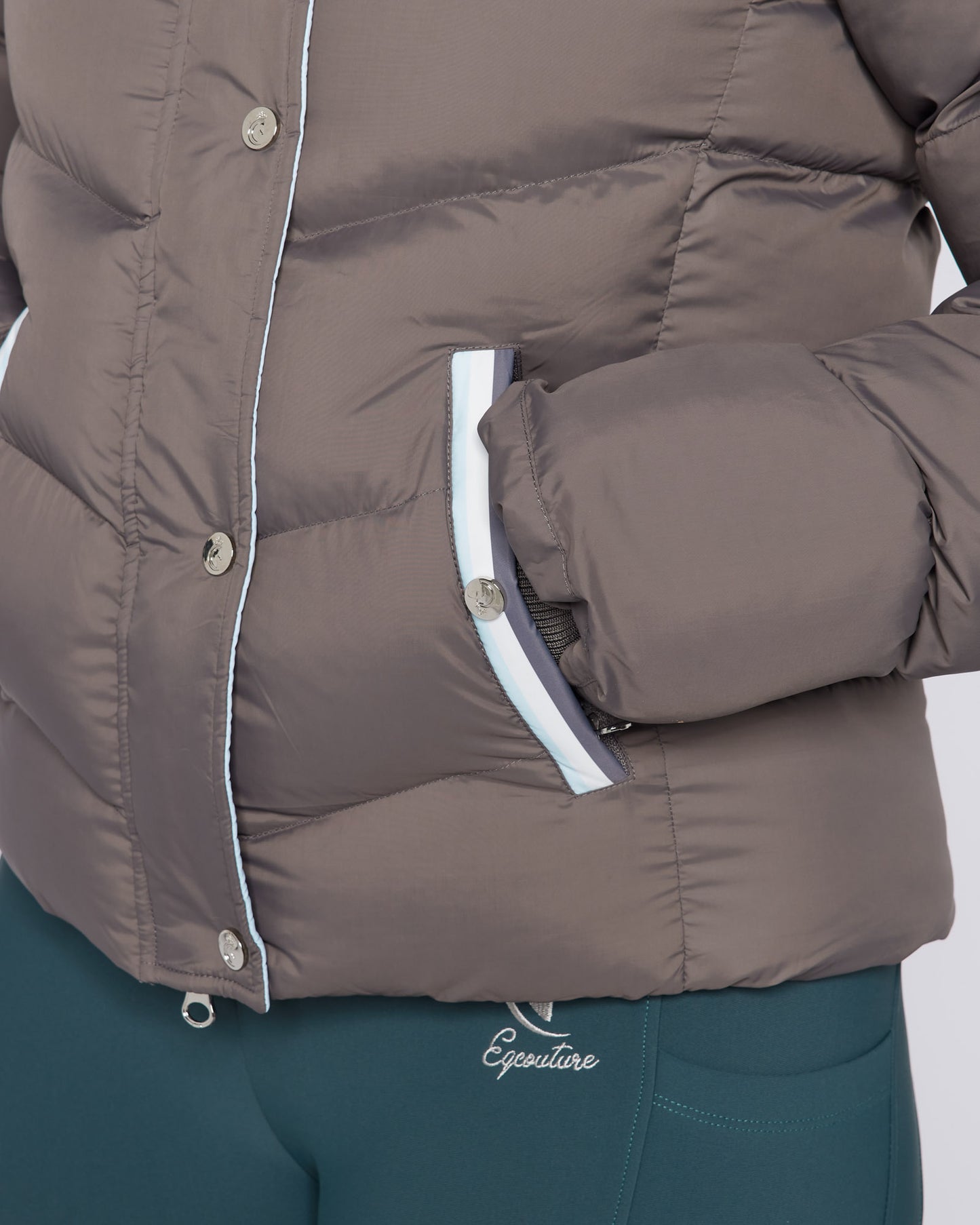 Exclusive Short Grey Puffer Coat  / Jacket - Detachable Hood