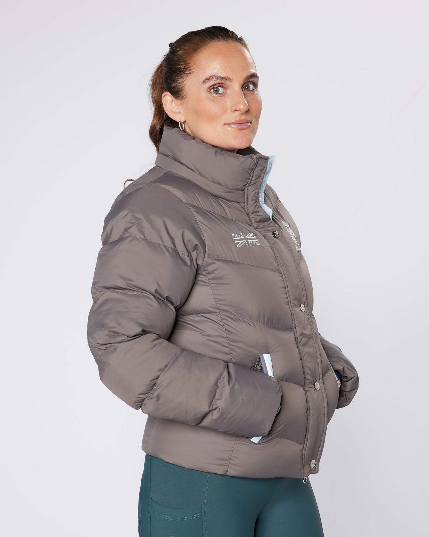 Exclusive Short Grey Puffer Coat  / Jacket - Detachable Hood