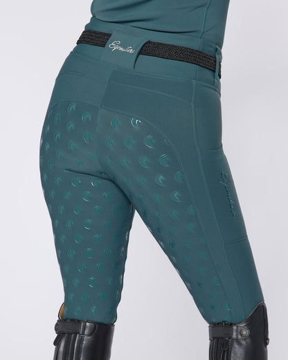 ALL-SEASON Emerald Riding Leggings / Tights with Phone Pockets - WATER RESISTANT